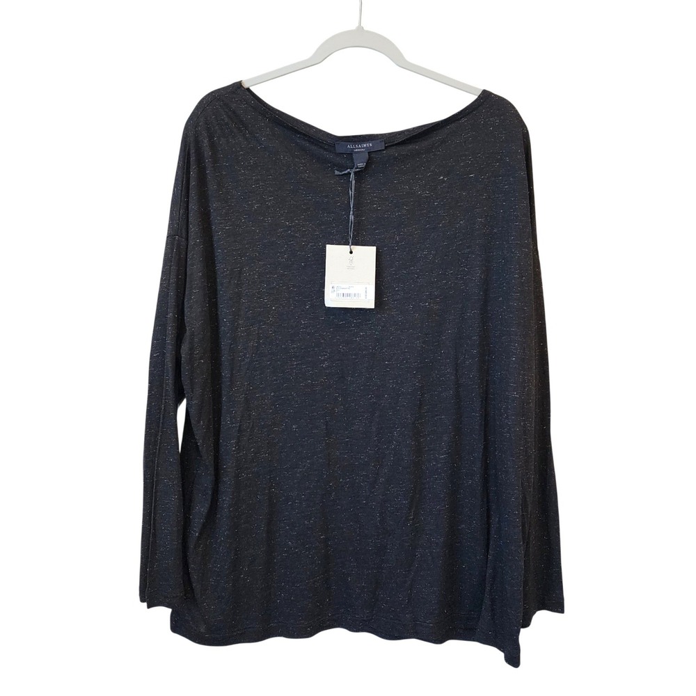 AllSaints Women's Long Sleeve Black Speckled Tee